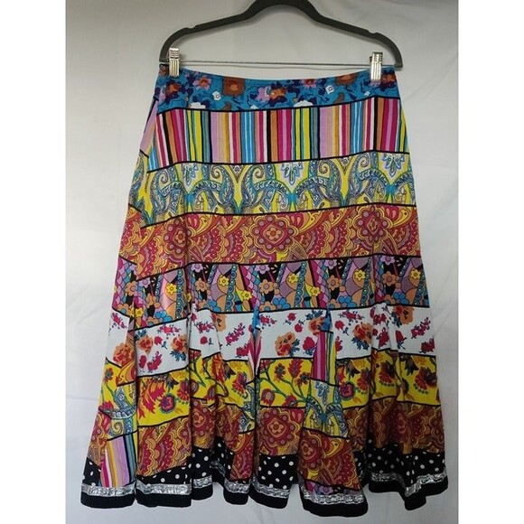 VTG. Skirt Artsy Paint Splash Pattern Skirt Size 12 - Picture 5 of 7